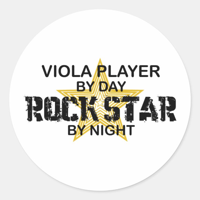 Viola Rock Star by Night Classic Round Sticker (Front)
