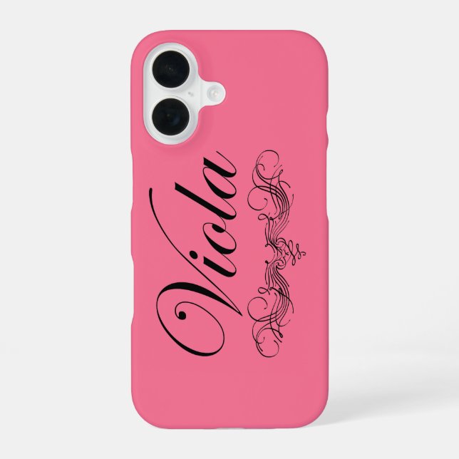 Viola Script T-Shirt iPhone 16 Case (Back)