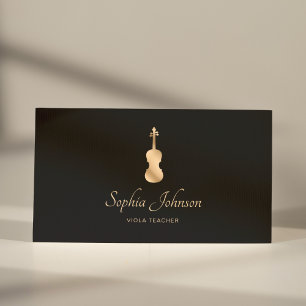Viola Teacher Gold Professional Business Card