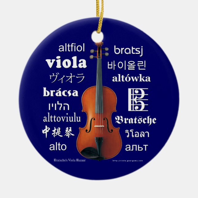 Viola Translations Ceramic Tree Decoration (Front)