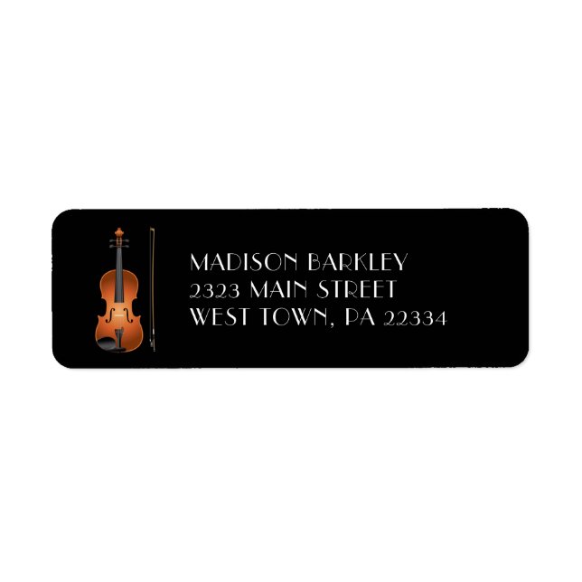 Viola Violin Music Teacher Return Address Label (Front)