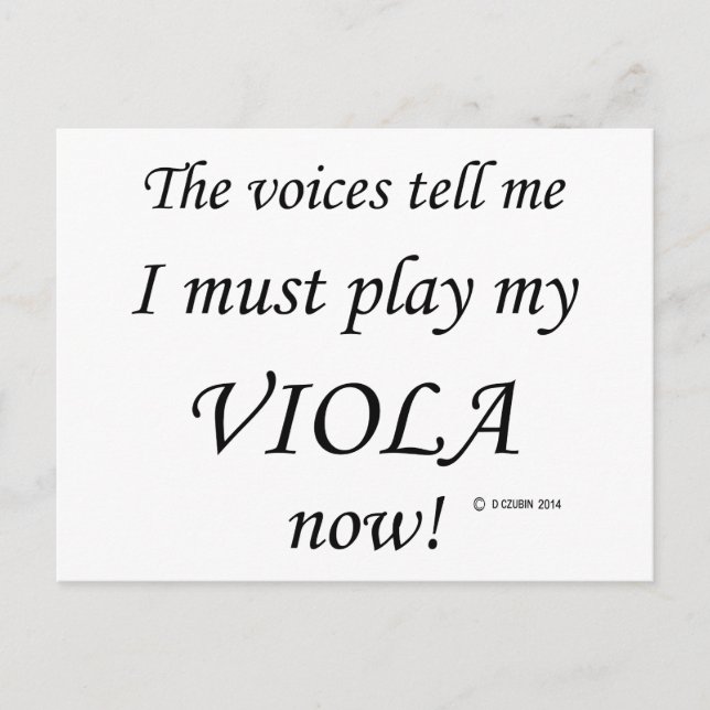 Viola Voices Say Must Play Postcard (Front)