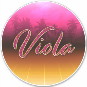 Viola Vorname Name golden pink Aufkleber Sticker