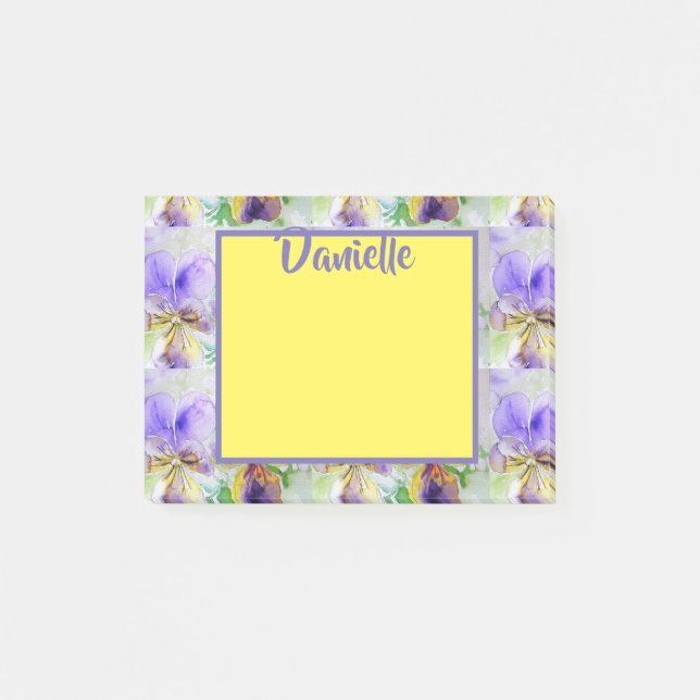 Viola Watercolor Art Womans Name Post It Notes (Front)