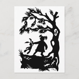 Viola with rabbit postcard