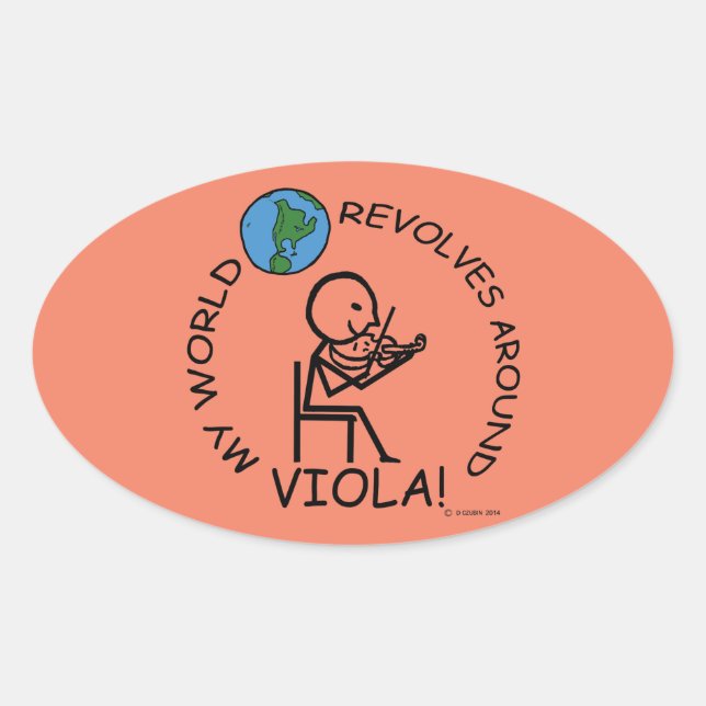 Viola - World Revolves Around Oval Sticker (Front)