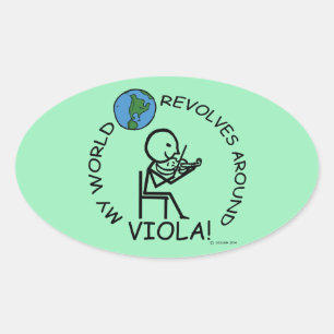 Viola - World Revolves Around Oval Sticker