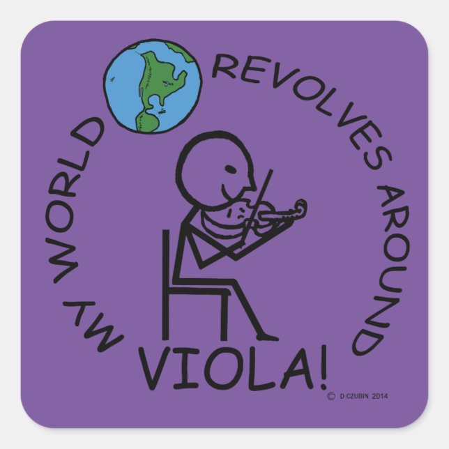 Viola - World Revolves Around Square Sticker (Front)