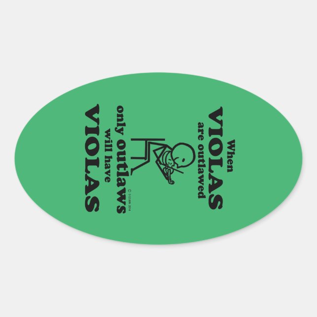 Violas Outlawed Oval Sticker (Front)