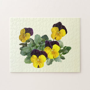 Violas Sorbet Yellow Jump Up Jigsaw Puzzle
