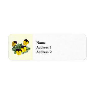 Violas Sorbet Yellow Jump Up Return Address Label