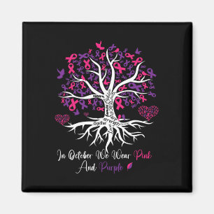 Violence Breast Cancer Awareness Month Ribbon Tree Magnet