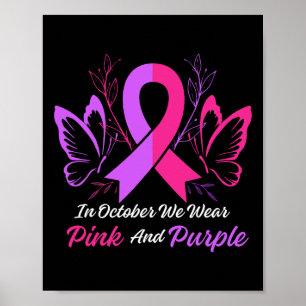 Violence Tee Breast Cancer Awareness Month Ribbon Poster