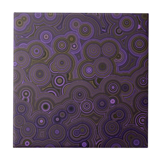 Violet Agate Flow – Elegant Abstract Pattern Ceramic Tile (Front)