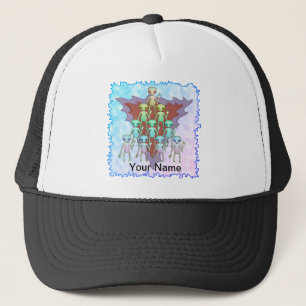 Violet Alien Triangle Trucker Hat
