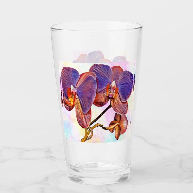 violet and amber orchid glass (Front)