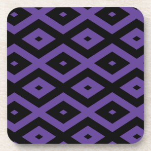 Violet and black diamond pattern coaster