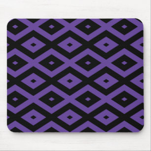 Violet and black diamond pattern mouse pad