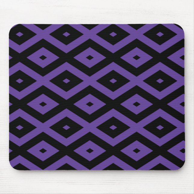 Violet and black diamond pattern mouse pad (Front)