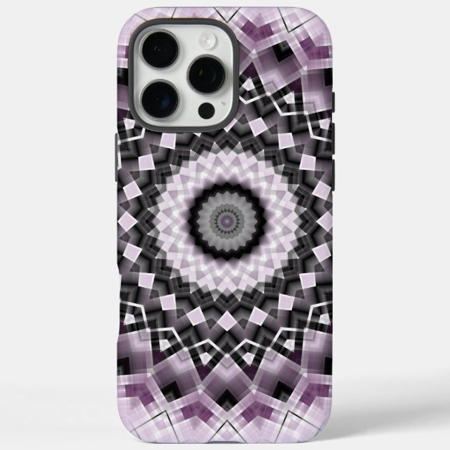 Violet and Black Geometric Mandala Pattern Design Case-Mate iPhone Case (Back)