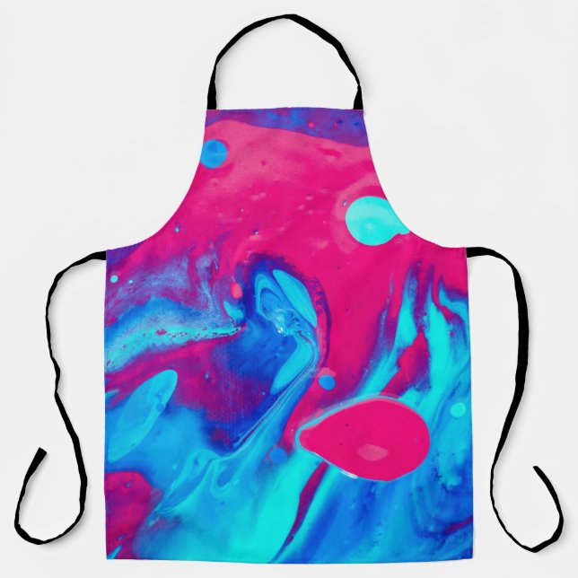 Violet and blue abstract painting apron (Front)