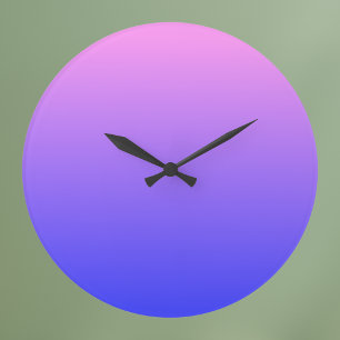 Violet and Blue Gradient Large Clock