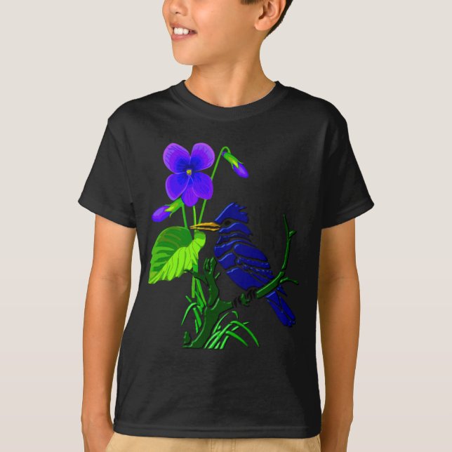 Violet and Blue Jay T-Shirt (Front)