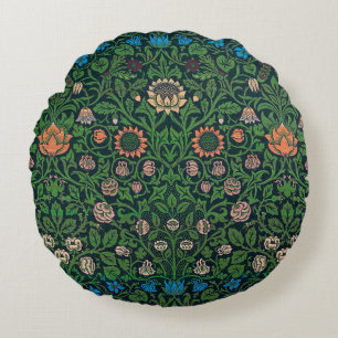 Violet and Columbine, William Morris Round Cushion