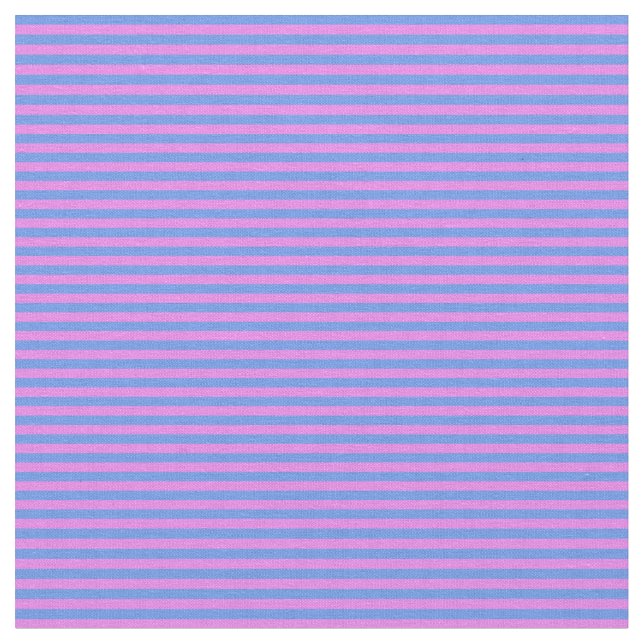 Violet and Cornflower Blue Lined/Striped Pattern Fabric (Close Up)