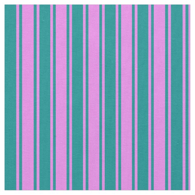 Violet and Dark Cyan Coloured Lines Fabric (Close Up)