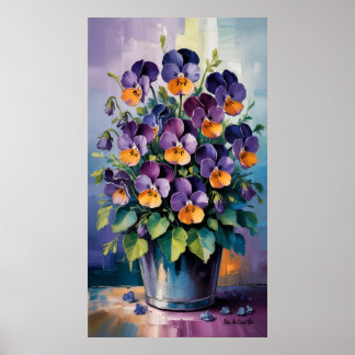 Violet and Gold Bouquet Poster
