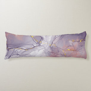 Violet and Gold Marble Body Cushion