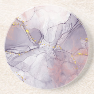Violet and Gold Marble Coaster