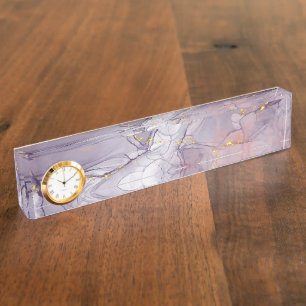 Violet and Gold Marble Nameplate