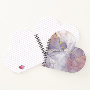 Violet and Gold Marble Notebook