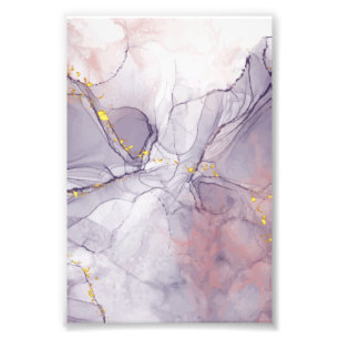 Violet and Gold Marble Photo Print