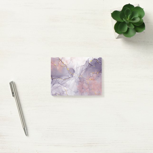Violet and Gold Marble Post-it Notes (Office)
