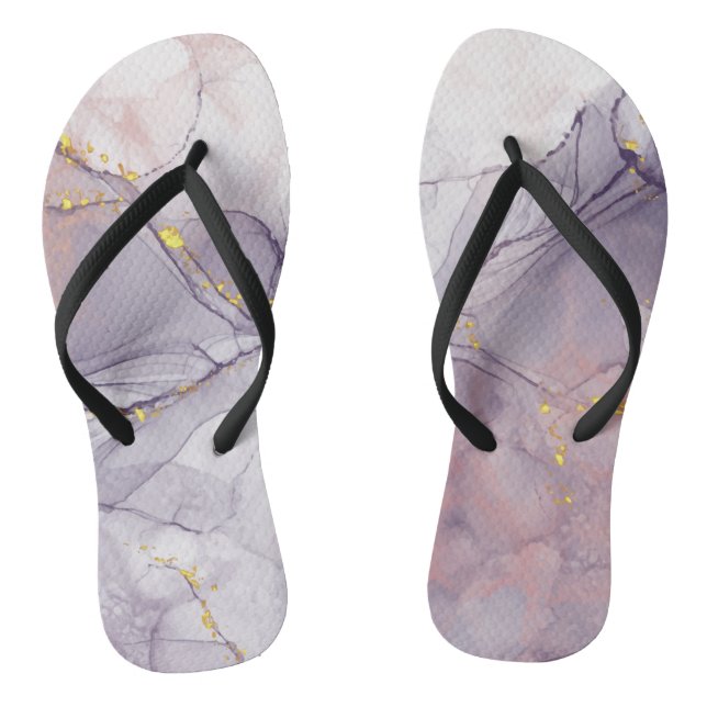 Violet and Gold Marble Thongs (Footbed)