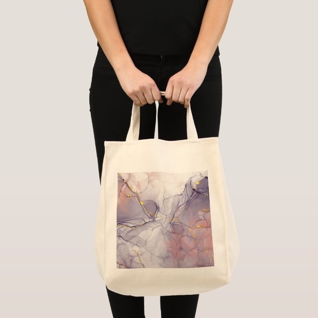 Violet and Gold Marble Tote Bag (Front (Product))