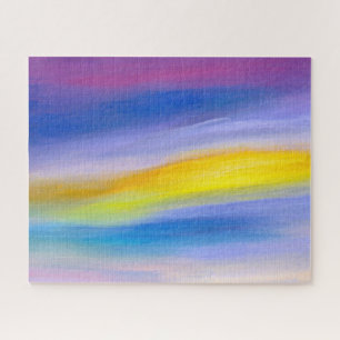 Violet and Golden Ray Abstract Art Painting Puzzle
