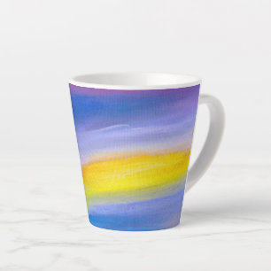 Violet and Golden Ray Abstract Latte Mug