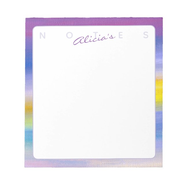 Violet and Golden Ray Abstract Notepad (Front)