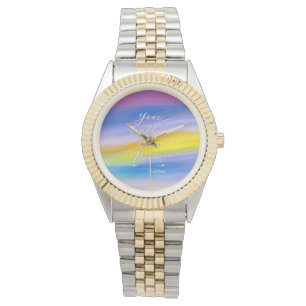 Violet and Golden Ray Abstract Watch