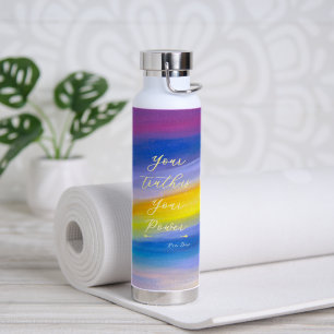 Violet and Golden Ray Modern Abstract Water Bottle