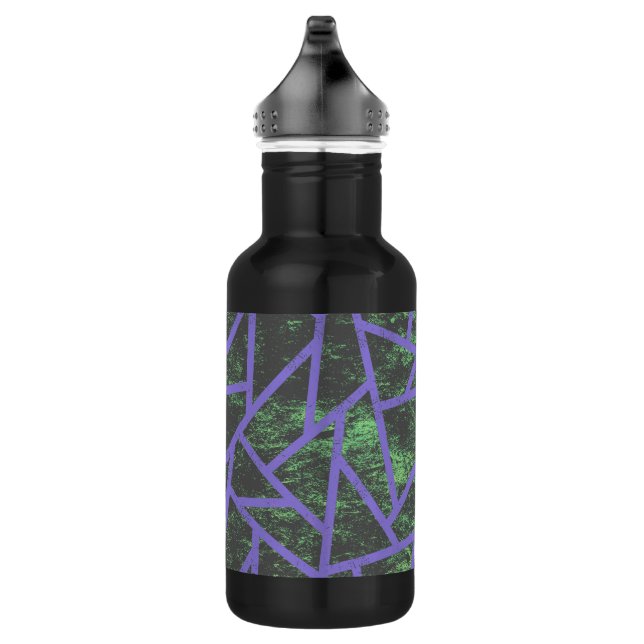 Violet and green mosaic pattern 532 ml water bottle (Right)