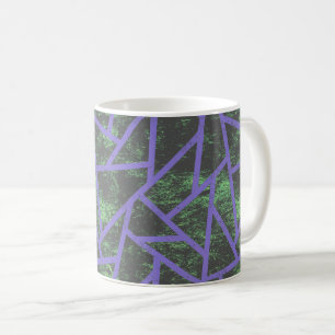 Violet and green mosaic pattern coffee mug