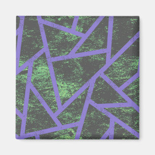 Violet and green mosaic pattern magnet