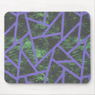 Violet and green mosaic pattern mouse pad