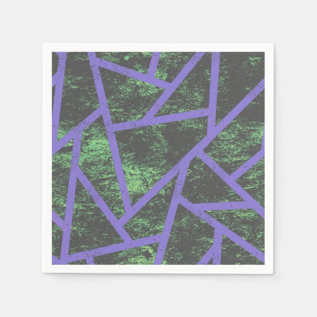 Violet and green mosaic pattern napkin (Front)