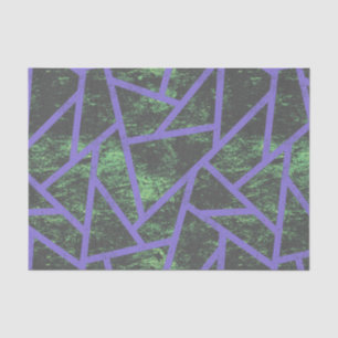 Violet and green mosaic pattern tissue paper